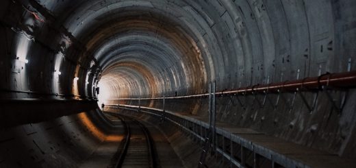 photo of train rail tunnel