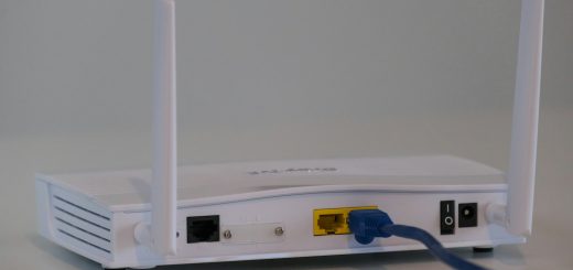 white router on white table