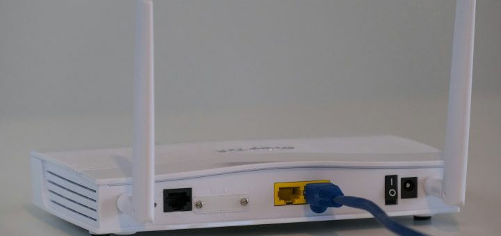 white router on white table